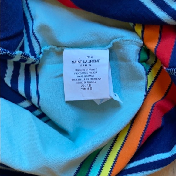 Saint Laurent Slim Fit Striped Cotton T-Shirt - Picture 7 of 7